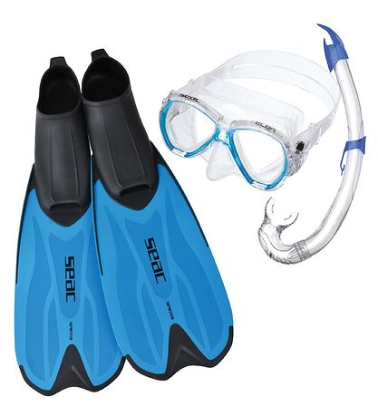 Seac Snorkelset m. Flippers - Tris Spinta MD - Blauw Seac Snorkelset m. Flippers - Tris Spinta MD - Blauw