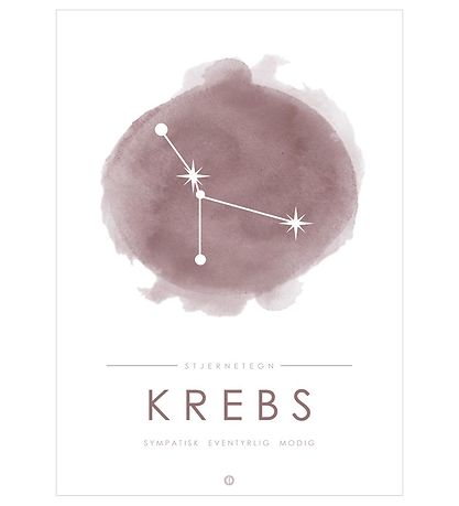 Citatplakat Plakat - A3 - Stjernebillede - Krebs - Lyserød Citatplakat Plakat - A3 - Stjernebillede - Krebs - Lyserød