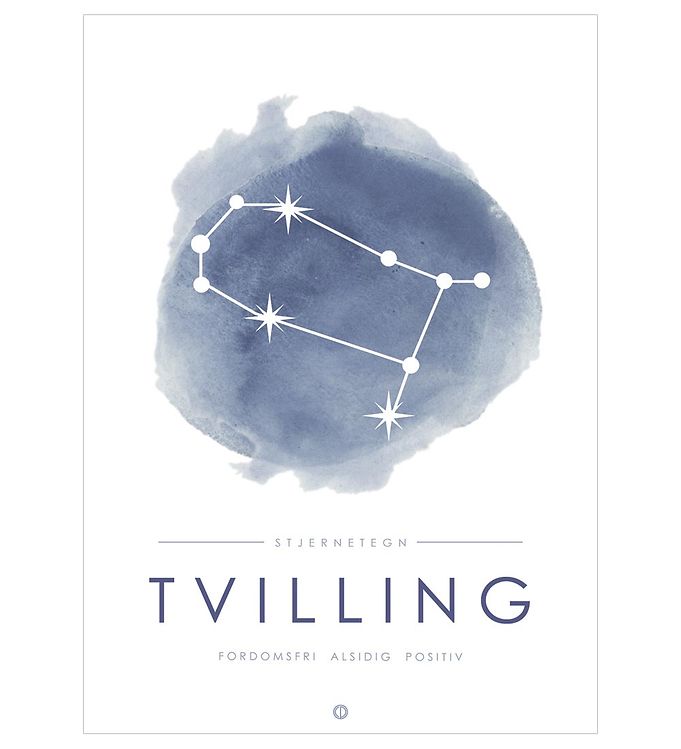 Citatplakat Plakat - A3 - Stjernebillede - Tvilling - Blå