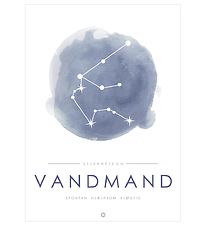 Citatplakat Plakat - A3 - Stjernebillede - Vandmand - Blå Citatplakat Plakat - A3 - Stjernebillede - Vandmand - Blå