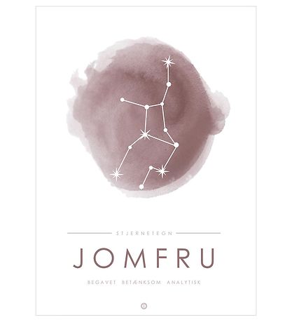 Citatplakat Plakat - A3 - Stjernebillede - Jomfru - Lyserød