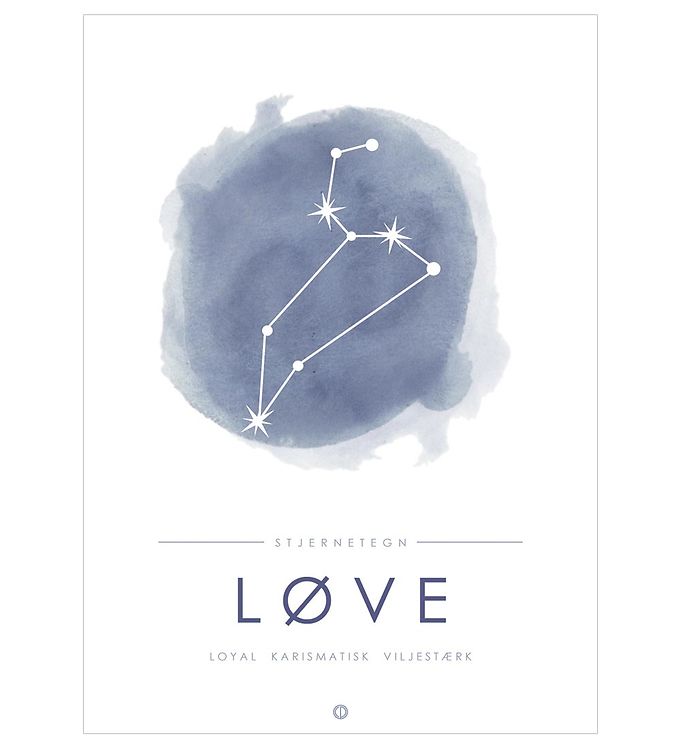 Citatplakat Plakat - A3 - Stjernebillede - Løve - Blå