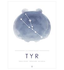 Citatplakat Plakat - A3 - Stjernebillede - Tyr - Blå Citatplakat Plakat - A3 - Stjernebillede - Tyr - Blå