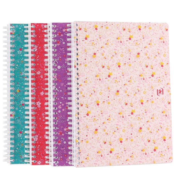 Oxford Notesbog - 1 bog - Floral - Linieret - B5 - Assorteret