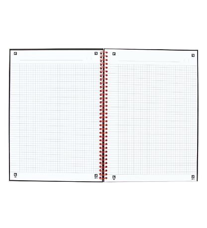 Oxford Notesbog - Spiral - Kvadreret - A4 - Sort/Rød Oxford Notesbog - Spiral - Kvadreret - A4 - Sort/Rød