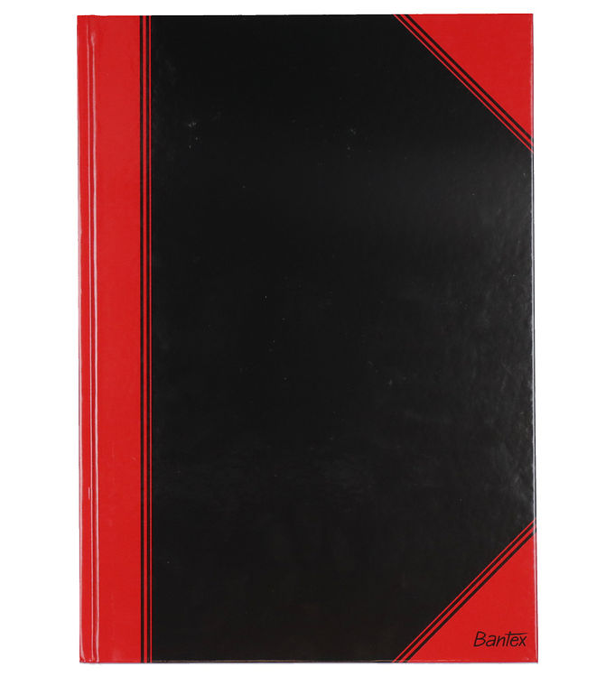 Bantex 100302814 Notesbog Linieret A4 - Sort/Rød