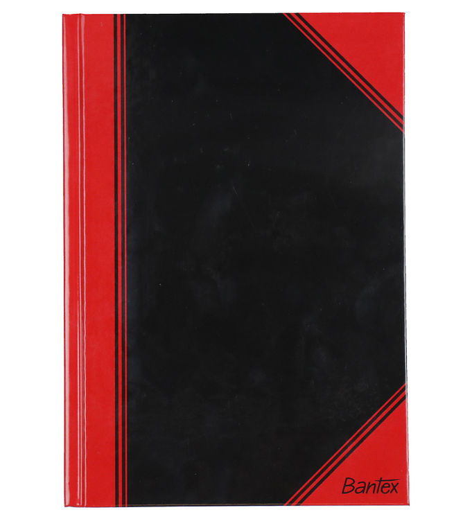 Bantex Notesbog - Linieret - A5 - Sort/Rød