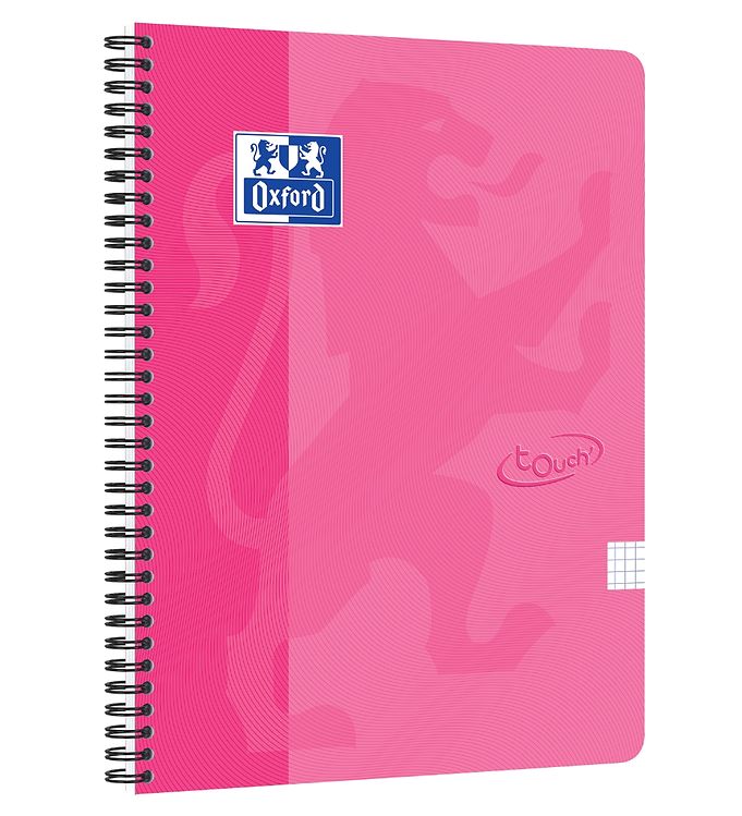 Oxford Touch - Notesbog - Kvadreret - A4+ - Pink