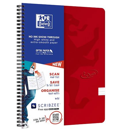 Oxford Notesbog - Touch - Linieret - A4+ - Rød Oxford Notesbog - Touch - Linieret - A4+ - Rød