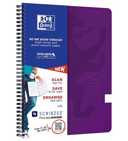 Oxford Notesbog - Touch - Blank - A4+ - Lilla Oxford Notesbog - Touch - Blank - A4+ - Lilla