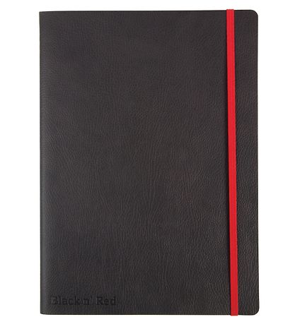 Oxford Notesbog - Soft Cover - Linieret - B5 - Sort/Rød