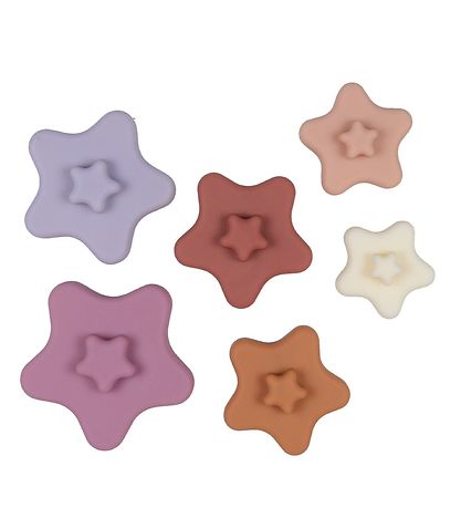 Petit Monkey Stacking Tower Stars - Silicone - Purple/Pink Mix