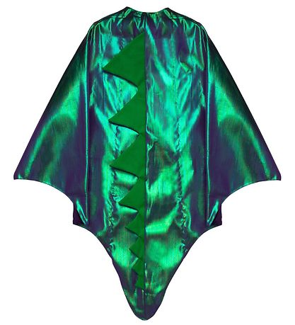 Meri Meri Udklædning - Kappe og Hat - Drage - Metallic Grøn