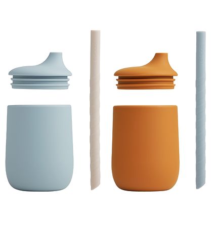 Liewood Kopper m. Sugerør - 2-pak - Silikone - Ellis - Mustard/S