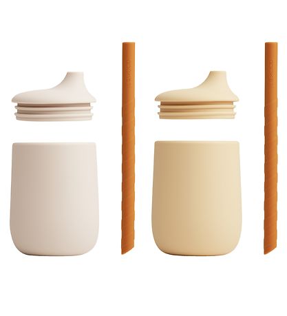 Liewood Kopper m. Sugerør - 2-pak - Silikone - Ellis - Sandy Mul Liewood Kopper m. Sugerør - 2-pak - Silikone - Ellis - Sandy Mul