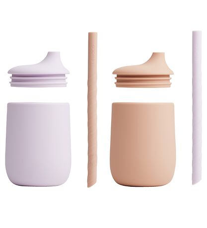 Liewood Kopper m. Sugerør - 2-pak - Silikone - Ellis - Light Lav