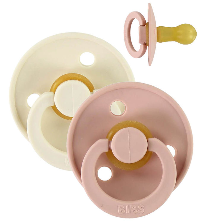 BIBS Rund Colour Sut - 2-Pak - Str. 2 - Naturgummi - Ivory/Blush