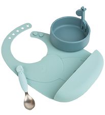 Done by Deer Dinner Set - Silicone - 3 Parts - Peekaboo - Blue Done by Deer Dinner Set - Silicone - 3 Parts - Peekaboo - Blue