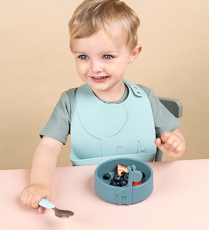 Done by Deer Dinner Set - Silicone - 3 Parts - Peekaboo - Blue