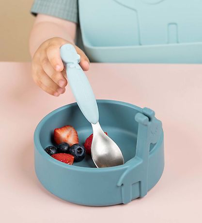 Done by Deer Dinner Set - Silicone - 3 Parts - Peekaboo - Blue Done by Deer Dinner Set - Silicone - 3 Parts - Peekaboo - Blue