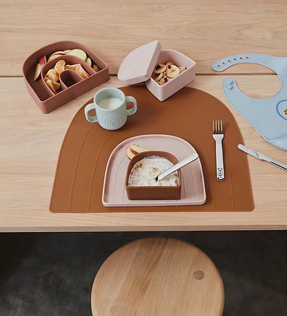 OYOY Plate & Bowl - Silicone - Rainbow - Lavender/Caramel OYOY Plate & Bowl - Silicone - Rainbow - Lavender/Caramel