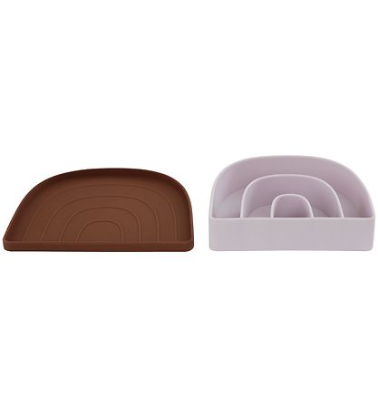 OYOY Plate & Bowl - Silicone - Rainbow - Lavender/Caramel OYOY Plate & Bowl - Silicone - Rainbow - Lavender/Caramel
