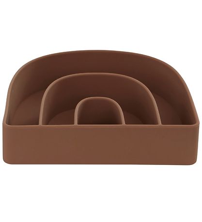OYOY Plate & Bowl - Silicone - Rainbow - Rose/Fudge OYOY Plate & Bowl - Silicone - Rainbow - Rose/Fudge