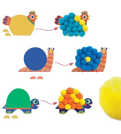Djeco Creation Set - Silhouettes and Pompoms - Animal Djeco Creation Set - Silhouettes and Pompoms - Animal