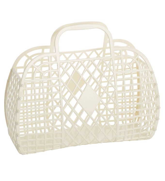 Sun Jellies Lille Foldekurv - Retro - 26x21x12 cm - Cream