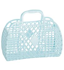 Sun Jellies Lille Foldekurv - Retro - 26x21x12 cm - Blue Sun Jellies Lille Foldekurv - Retro - 26x21x12 cm - Blue