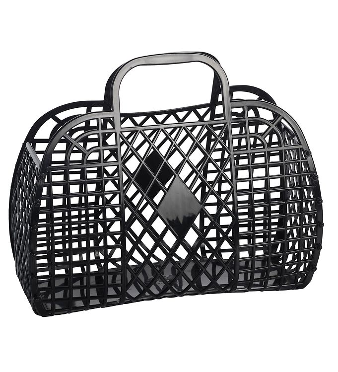 Sun Jellies Lille Foldekurv - Retro - 26x21x12 cm - Black