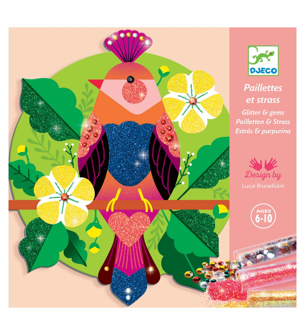 Djeco Kreasæt - Pailletten & Strass - Paradisio - Djeco - One Size - Kreatives Spielset