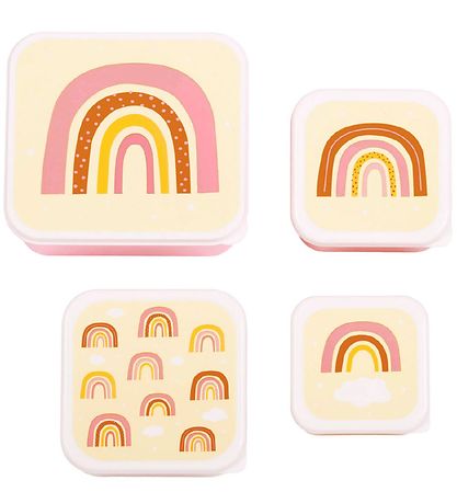 A Little Lovely Company Madkassesæt - 4 stk - Rainbows A Little Lovely Company Madkassesæt - 4 stk - Rainbows