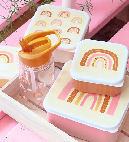 A Little Lovely Company Madkassesæt - 4 stk - Rainbows A Little Lovely Company Madkassesæt - 4 stk - Rainbows