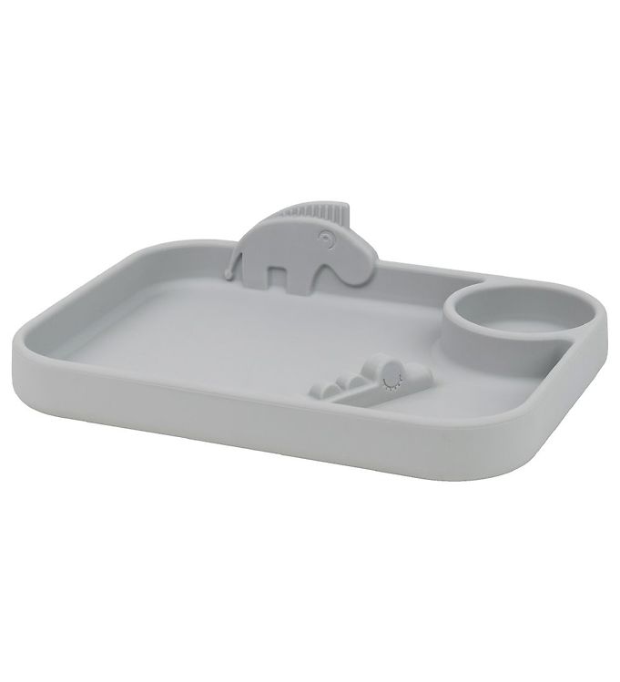 Done by Deer Peekaboo Opdelt Silikone Tallerken Grey - tallerkener - Legekammeraten.dk