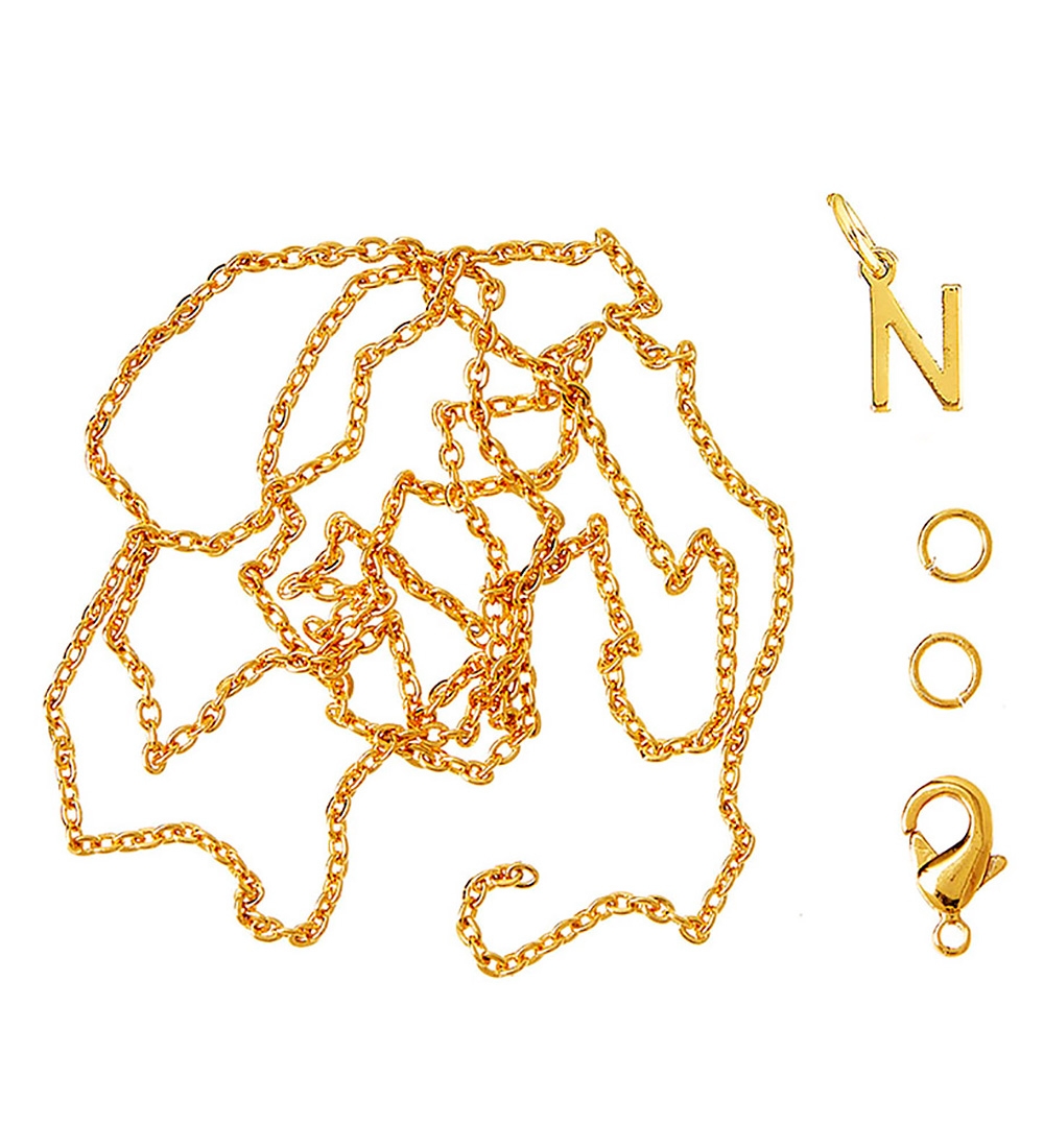 Me&My BOX Ketting m. Letter - N - Verguld - Me&My BOX - OneSize - Sieraden