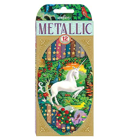 Eeboo Farveblyanter - 12 stk. - Metallic - Enhjørning Eeboo Farveblyanter - 12 stk. - Metallic - Enhjørning