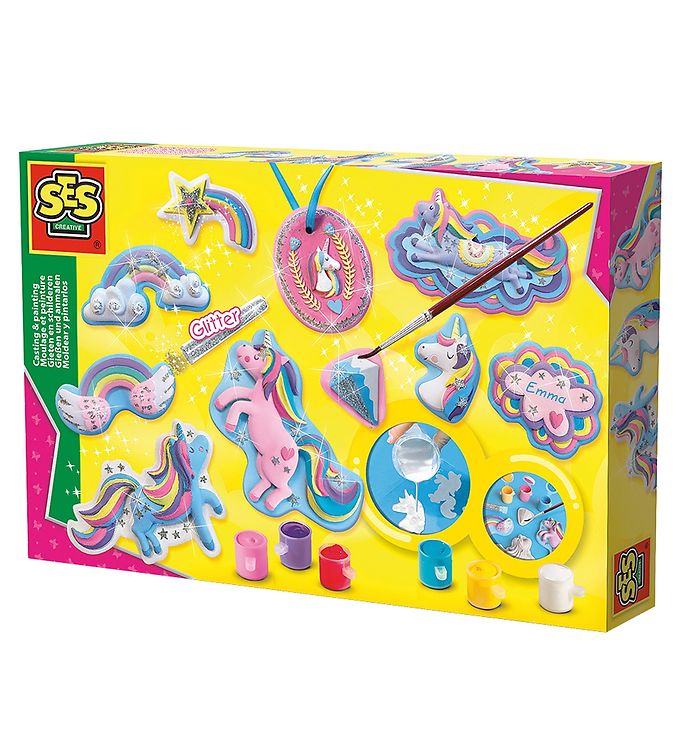 SES Creative - Støb & Mal - Glitter - Enhjørninger