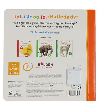 Forlaget Bolden Bog m. Lyd - Lyt, Rør og Føl: Nuttede dyr - Dans