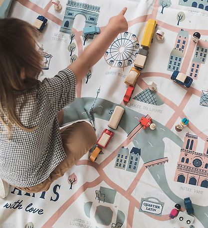 Play&Go Legetøjstæppe - Ø140 - Paris Map
