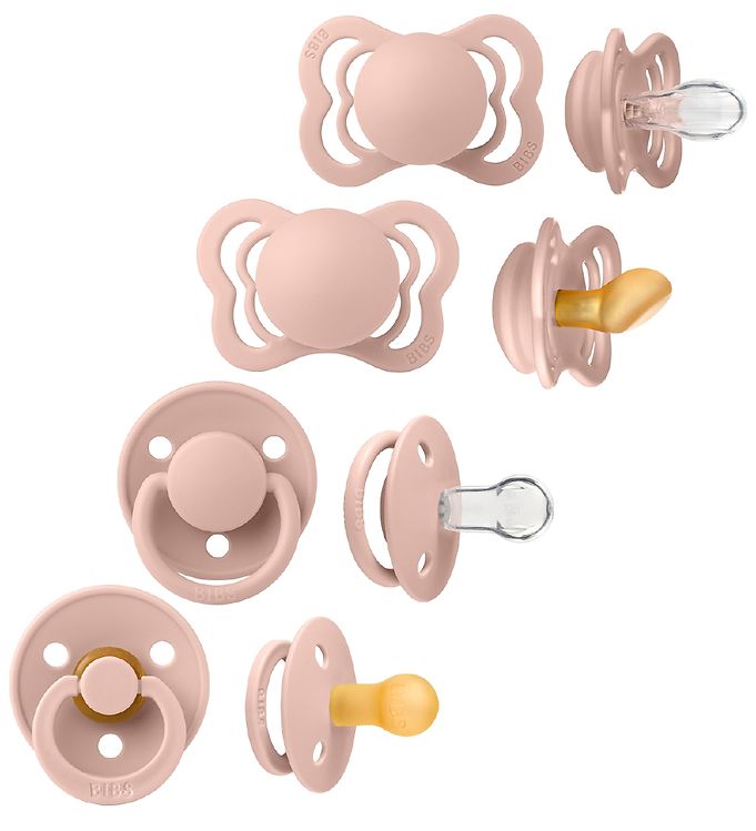 BIBS Try-It Collection - 4 Forskellige Sutter - Str. 1 - Blush