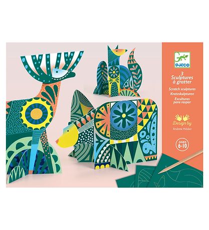 Djeco Kreative Skrabekort - Animal Folk