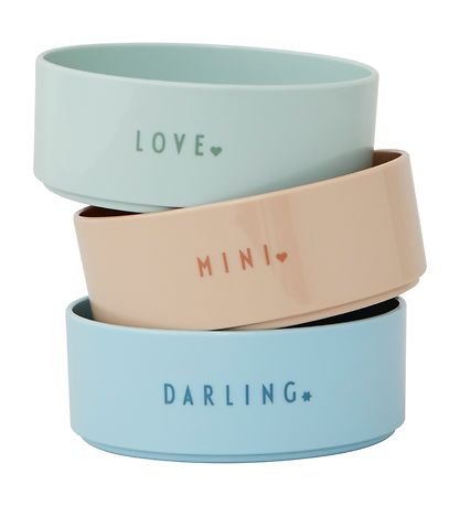 Design Letters Skålsæt - 3-pak - Favourite - Green/Blue/Beige Design Letters Skålsæt - 3-pak - Favourite - Green/Blue/Beige