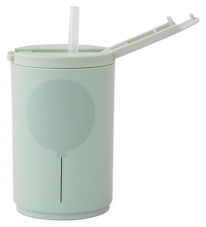 Design Letters Kop m. Sugerør - Kids - 330 ml - Green Ballo