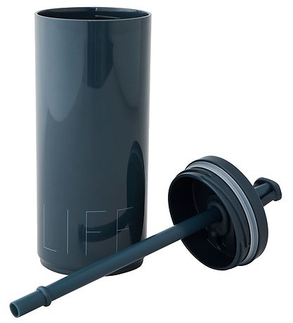 Design Letters Kop m. Sugerør - 500 ml. - Travel - Royal Design Letters Kop m. Sugerør - 500 ml. - Travel - Royal