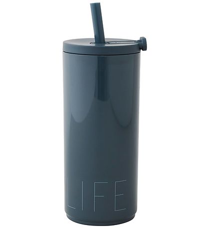 Design Letters Kop m. Sugerør - 500 ml. - Travel - Royal Design Letters Kop m. Sugerør - 500 ml. - Travel - Royal