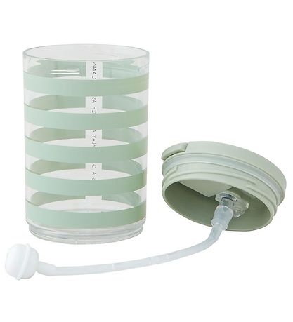 Design Letters Kop m. Sugerør - Kids - 330 ml - Green Strip