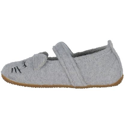 Living Kitzbühel Ballerina Hjemmesko - Uld - Lyse Grå m. Kat Living Kitzbühel Ballerina Hjemmesko - Uld - Lyse Grå m. Kat