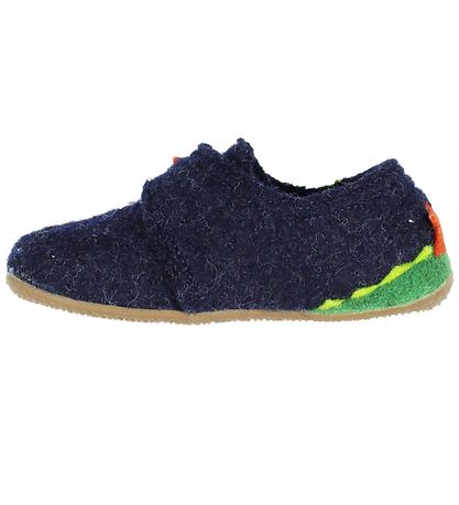 Living Kitzbühel Hjemmesko - Uld - Mørk Blå m. Drage Living Kitzbühel Hjemmesko - Uld - Mørk Blå m. Drage