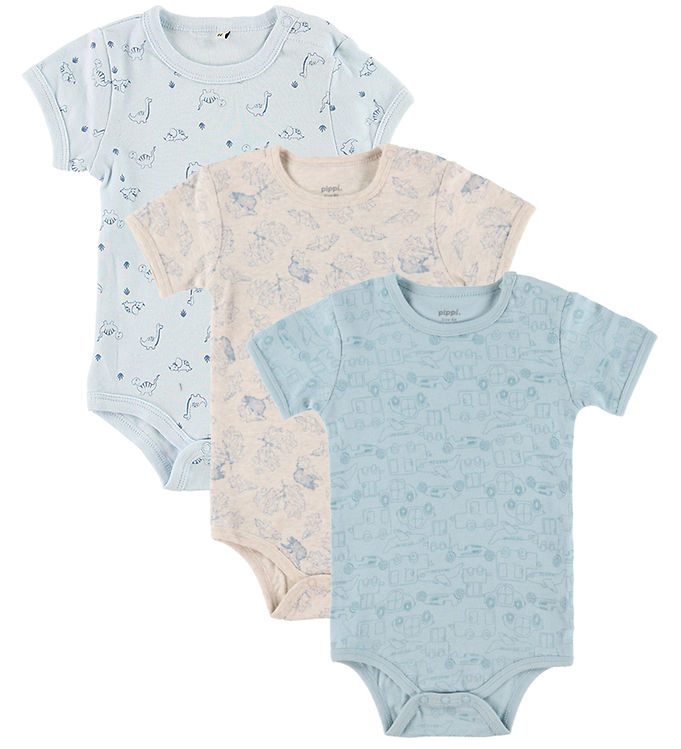 Pippi Body - 1 stk. - Assorteret - K/Æ - Lys m. Mønster